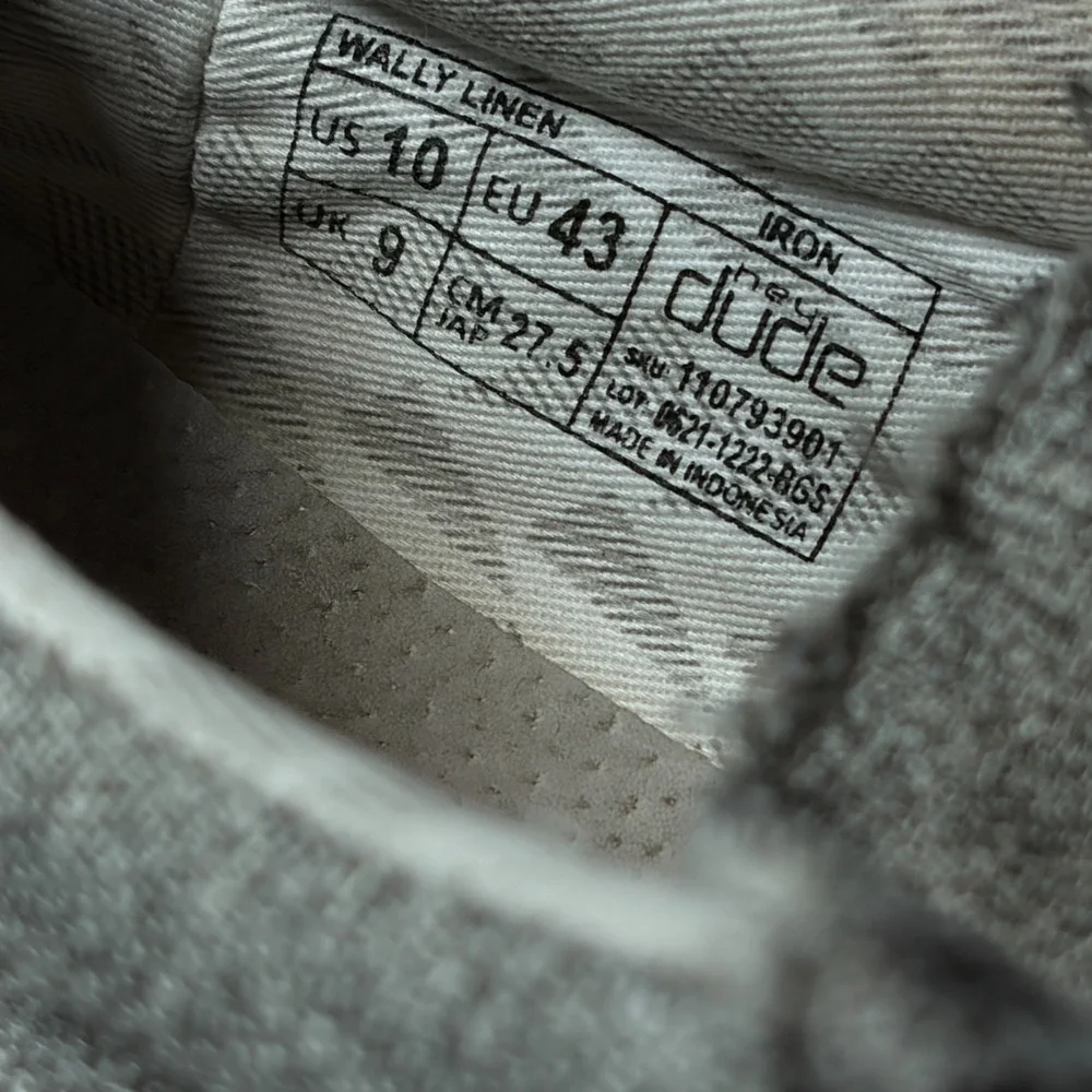 Hey Dude Wally Linen Light Grey Casual Shoes Mens US‎ 10